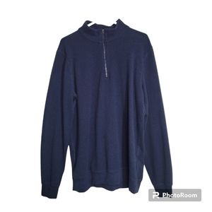 Faherty Navy Quarter Zip Pullover size L